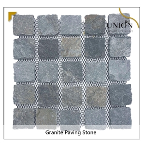 Paving Stone Mehsed Tiles,Natural Cobble Stone Beige Color